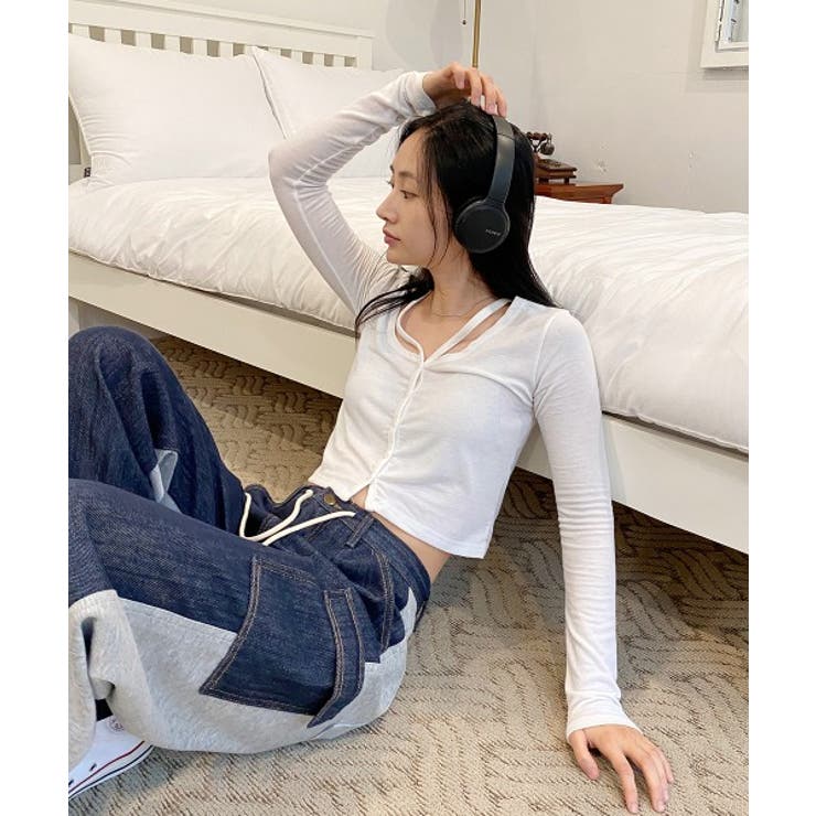 ユニークスリットポイント 長袖カーディガン | by muni:r | 詳細画像8 