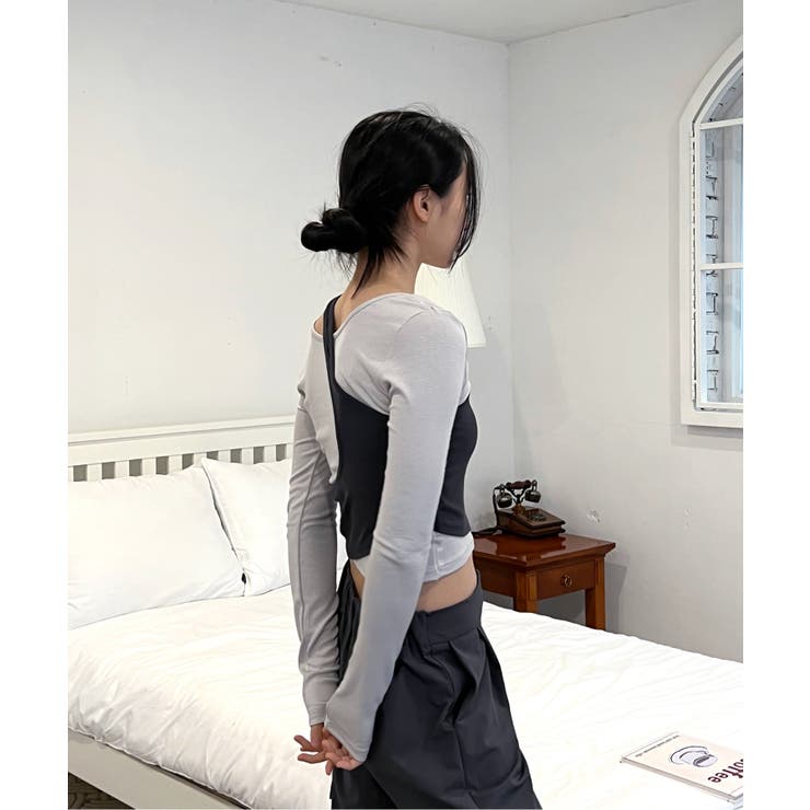 ウェーブ配色レイヤードTシャツ | by muni:r | 詳細画像2 