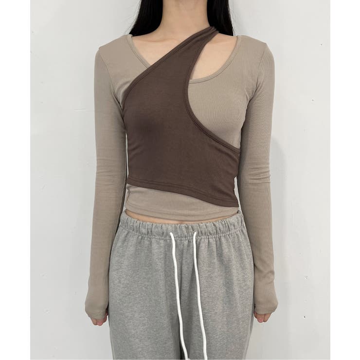 ウェーブ配色レイヤードTシャツ | by muni:r | 詳細画像30 