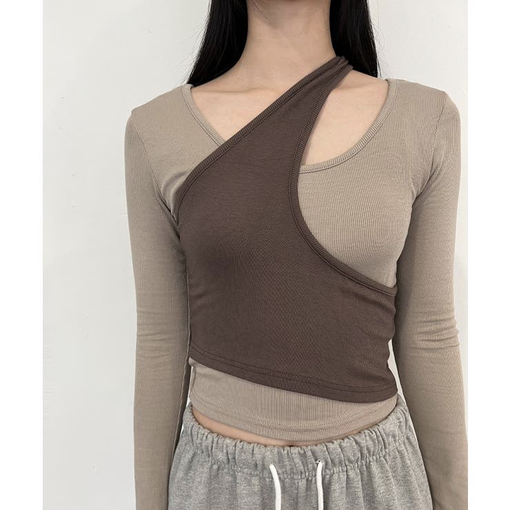 ウェーブ配色レイヤードTシャツ | by muni:r | 詳細画像31 