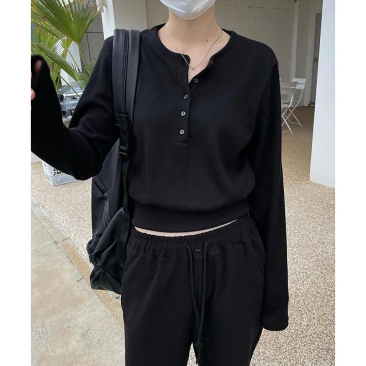 リブボタンクロップドトレーナー | by muni:r | 詳細画像10 