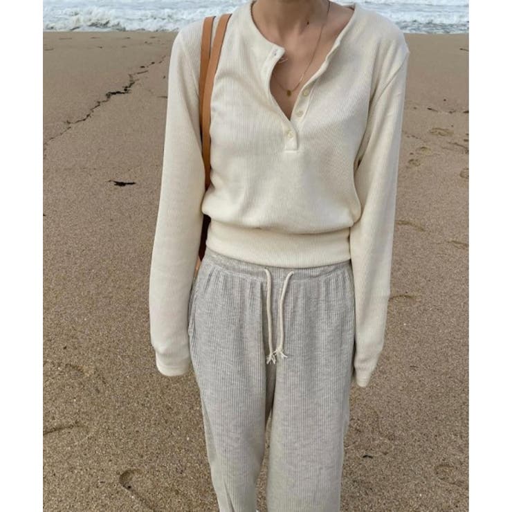 リブボタンクロップドトレーナー | by muni:r | 詳細画像2 