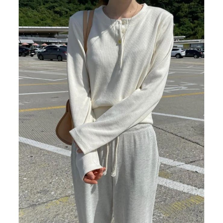 リブボタンクロップドトレーナー | by muni:r | 詳細画像3 