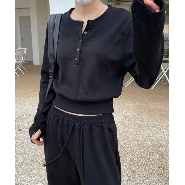 リブボタンクロップドトレーナー | by muni:r | 詳細画像6 