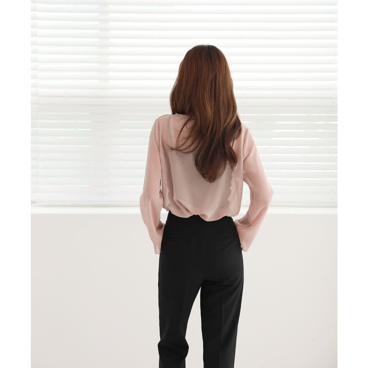 ムニールハイネック アイテム 新しいデザインのシースルー ブラウス | by muni:r | 詳細画像15 