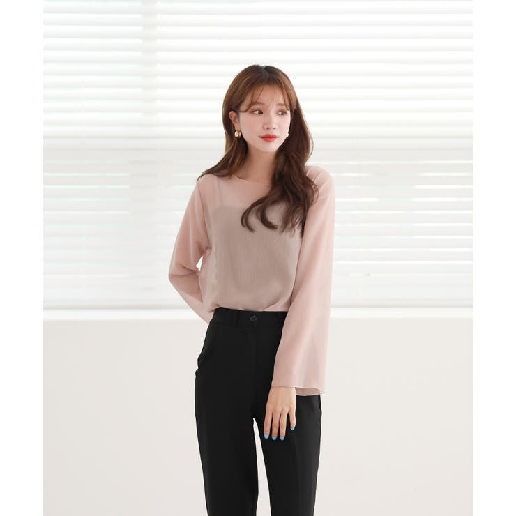 ムニールハイネック アイテム 新しいデザインのシースルー ブラウス | by muni:r | 詳細画像16 