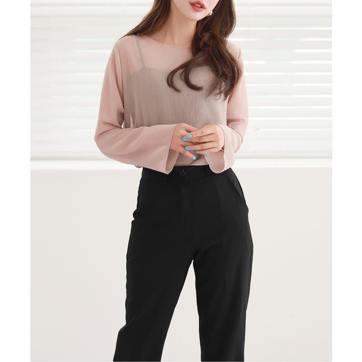 ムニールハイネック アイテム 新しいデザインのシースルー ブラウス | by muni:r | 詳細画像17 