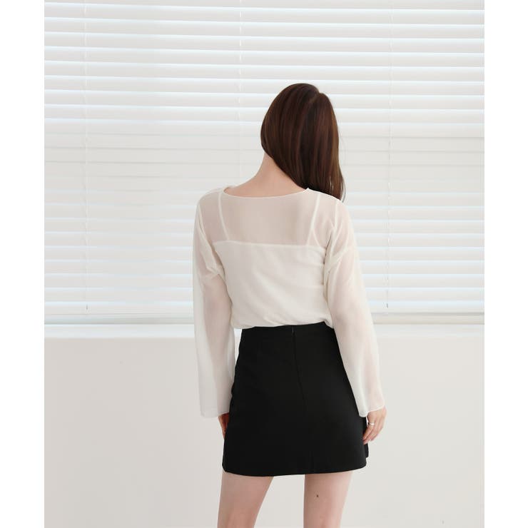 ムニールハイネック アイテム 新しいデザインのシースルー ブラウス | by muni:r | 詳細画像2 