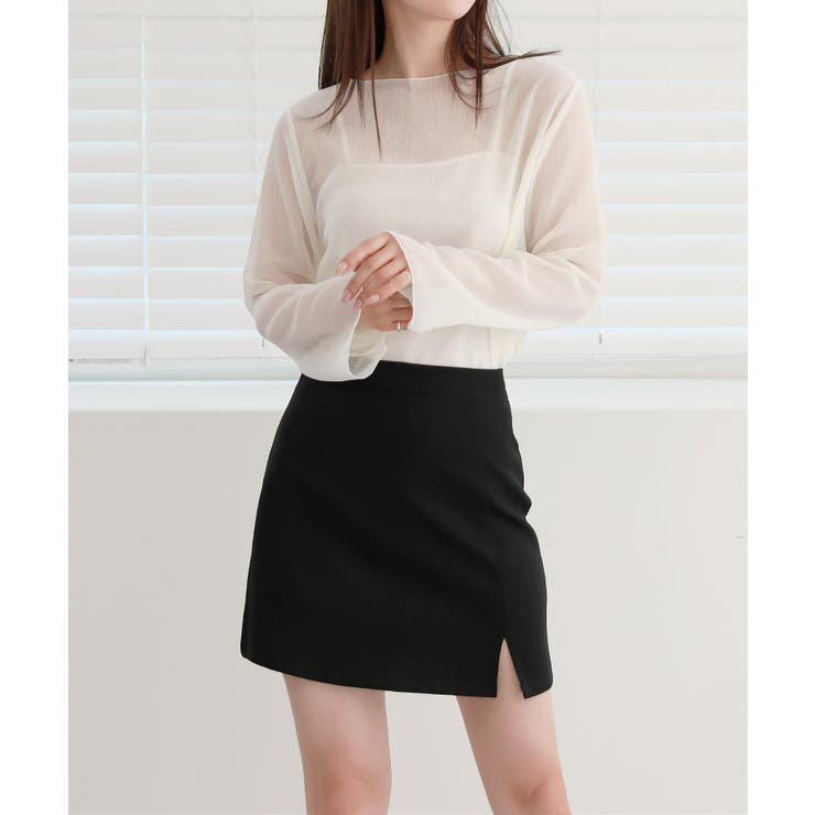 ムニールハイネック アイテム 新しいデザインのシースルー ブラウス | by muni:r | 詳細画像3 