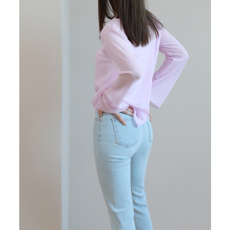 ムニールハイネック アイテム 新しいデザインのシースルー ブラウス | by muni:r | 詳細画像44 