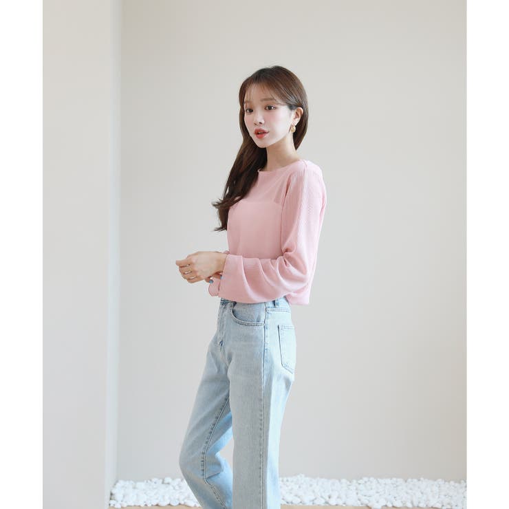 ムニールハイネック アイテム 新しいデザインのシースルー ブラウス | by muni:r | 詳細画像49 