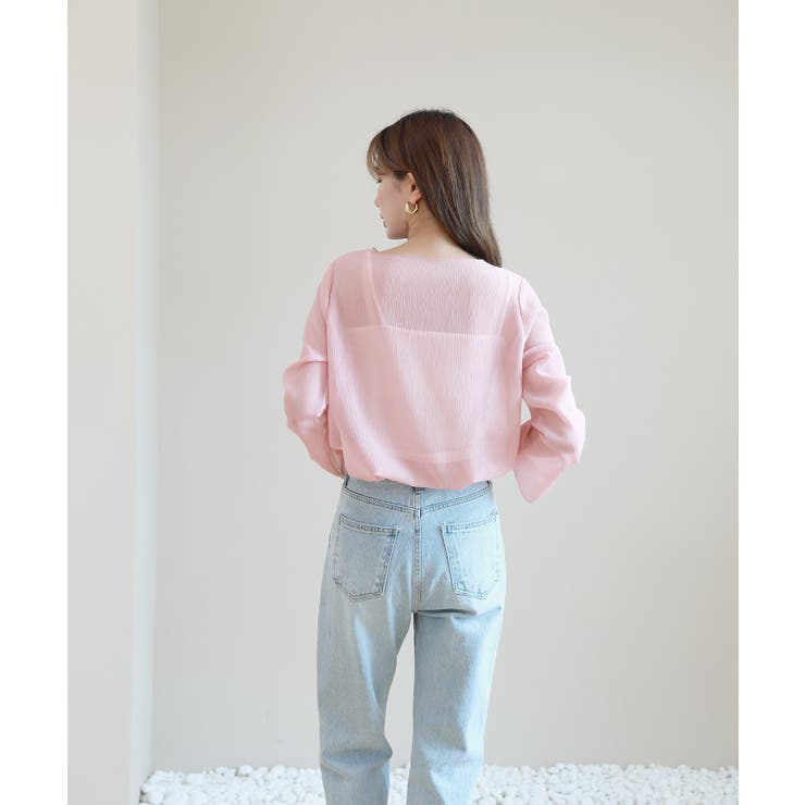 ムニールハイネック アイテム 新しいデザインのシースルー ブラウス | by muni:r | 詳細画像52 