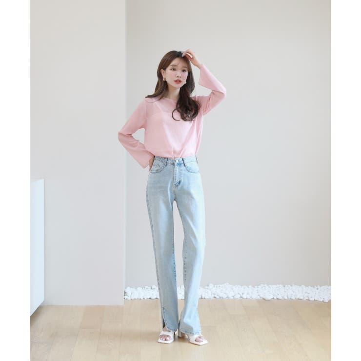 ムニールハイネック アイテム 新しいデザインのシースルー ブラウス | by muni:r | 詳細画像56 