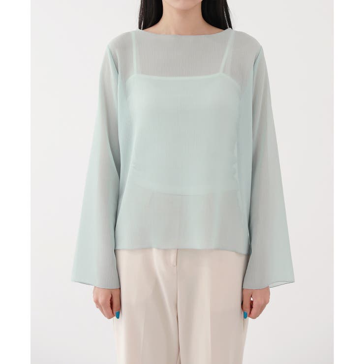 ムニールハイネック アイテム 新しいデザインのシースルー ブラウス | by muni:r | 詳細画像57 