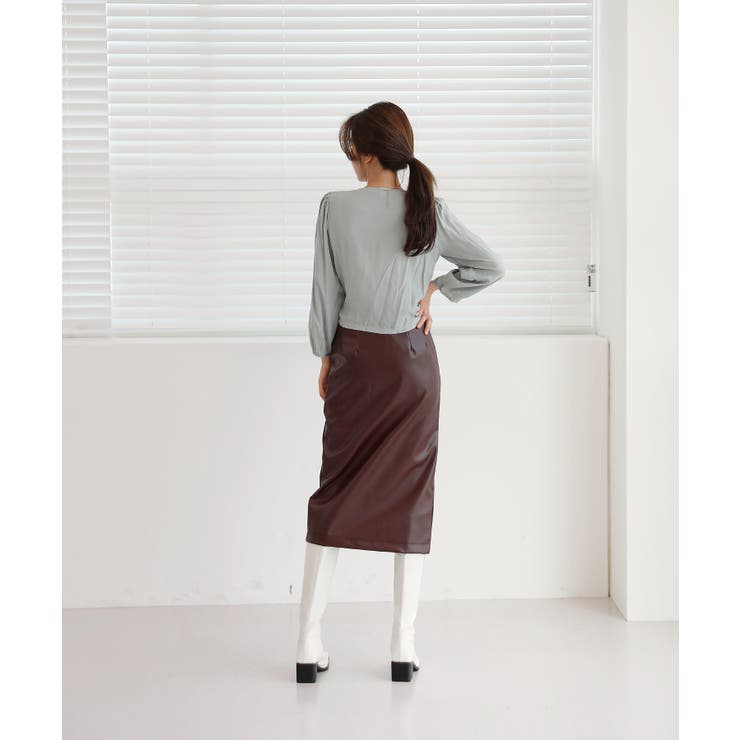 Hライン フロントスリット スカート | by muni:r | 詳細画像10 