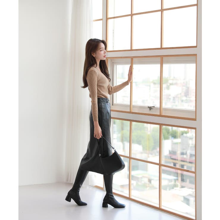 Hライン フロントスリット スカート | by muni:r | 詳細画像4 