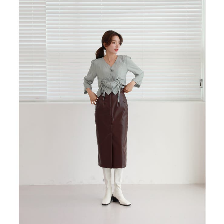 Hライン フロントスリット スカート | by muni:r | 詳細画像8 