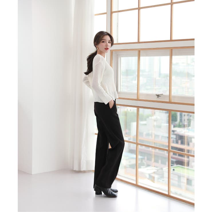 デイリー 斜め ボタン 肩 スリット ニット | by muni:r | 詳細画像17 