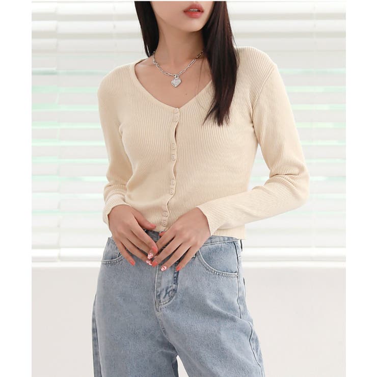 ベーシック リブ ダブル ボタンカーディガン | by muni:r | 詳細画像16 