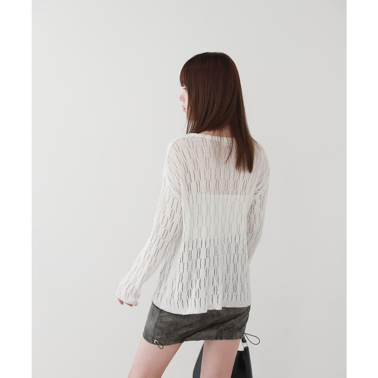ウェーブ チュール 長袖 ニット | by muni:r | 詳細画像2 