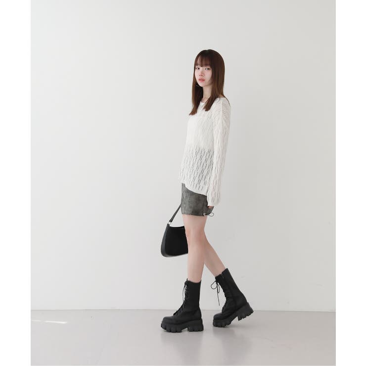 ウェーブ チュール 長袖 ニット | by muni:r | 詳細画像3 