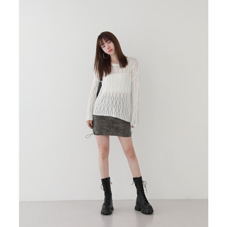 ウェーブ チュール 長袖 ニット | by muni:r | 詳細画像6 