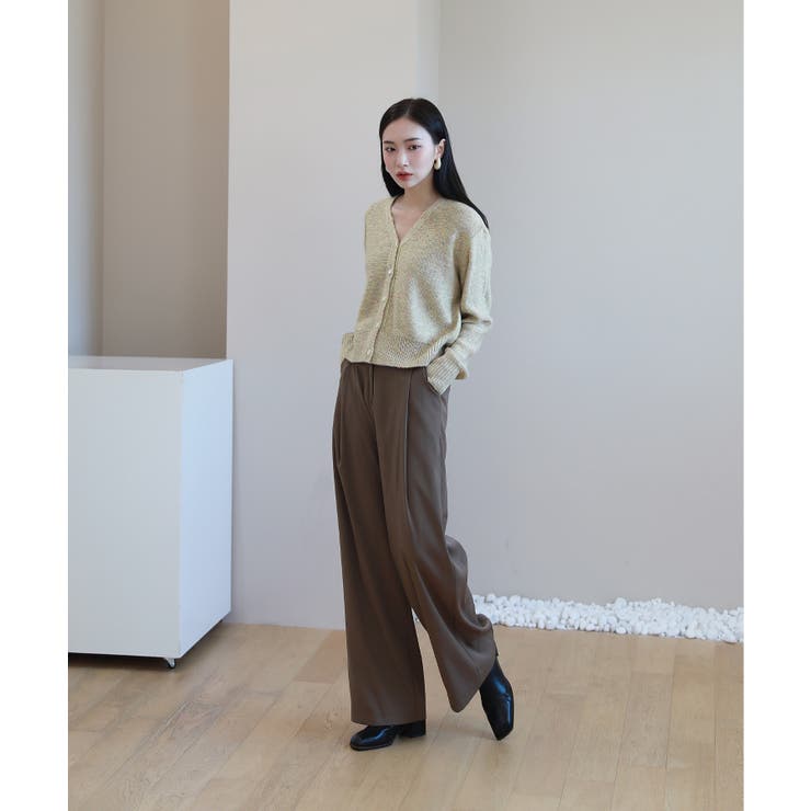 ゆらゆらフィット ロング ワイド ピンタック スラックス | by muni:r | 詳細画像11 