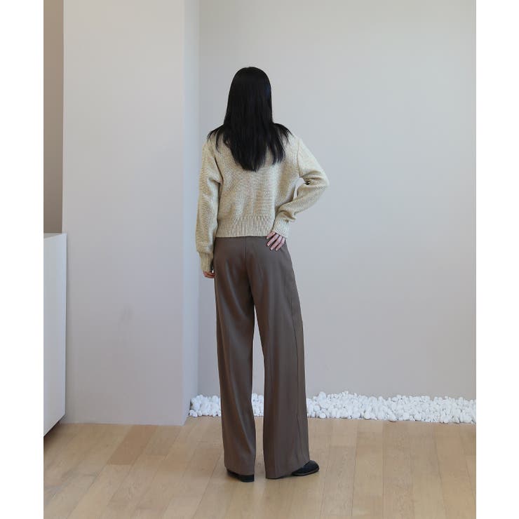 ゆらゆらフィット ロング ワイド ピンタック スラックス | by muni:r | 詳細画像12 