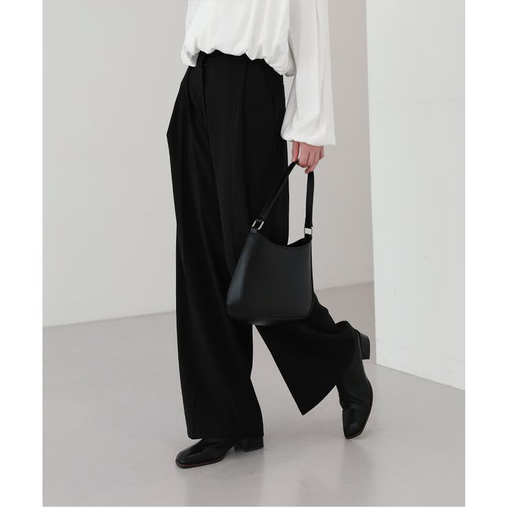 ゆらゆらフィット ロング ワイド ピンタック スラックス | by muni:r | 詳細画像2 