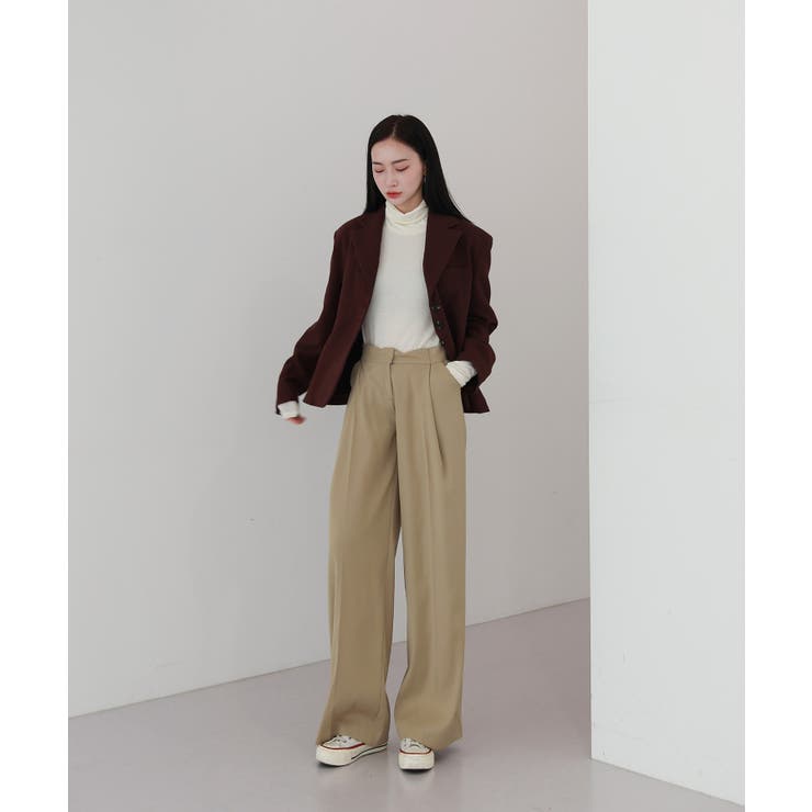 ゆらゆらフィット ロング ワイド ピンタック スラックス | by muni:r | 詳細画像20 