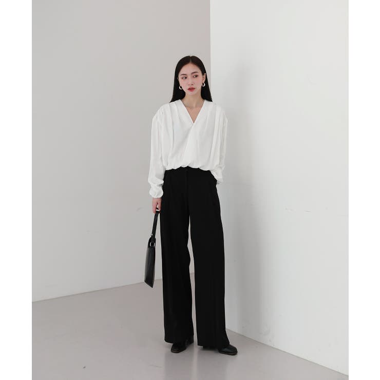 ゆらゆらフィット ロング ワイド ピンタック スラックス | by muni:r | 詳細画像27 