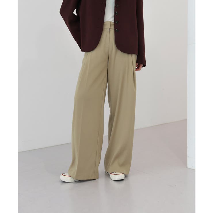 ゆらゆらフィット ロング ワイド ピンタック スラックス | by muni:r | 詳細画像31 