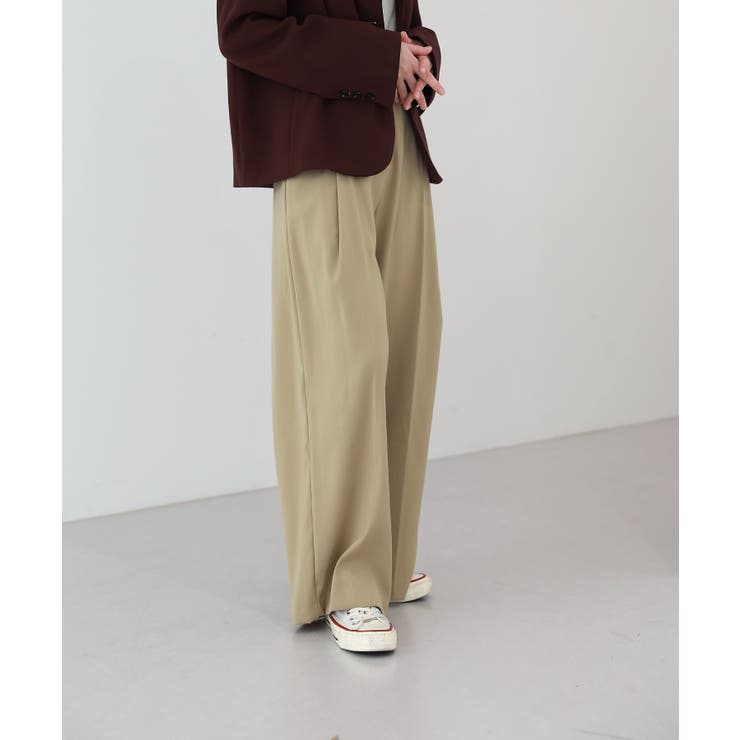 ゆらゆらフィット ロング ワイド ピンタック スラックス | by muni:r | 詳細画像33 