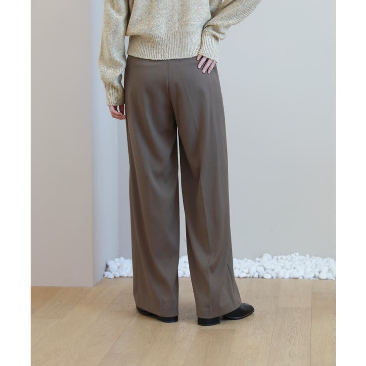 ゆらゆらフィット ロング ワイド ピンタック スラックス | by muni:r | 詳細画像39 