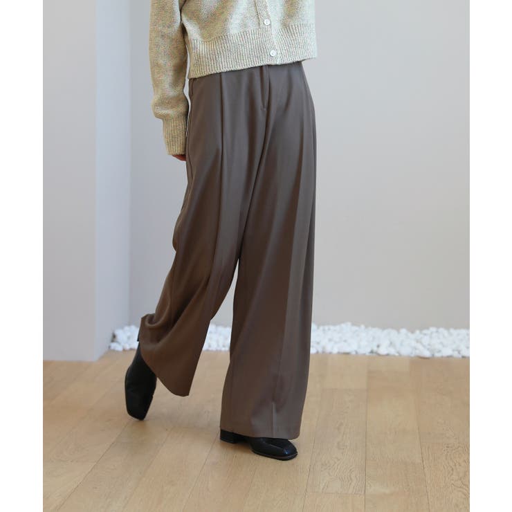 ゆらゆらフィット ロング ワイド ピンタック スラックス | by muni:r | 詳細画像40 