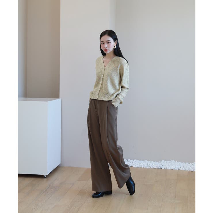 ゆらゆらフィット ロング ワイド ピンタック スラックス | by muni:r | 詳細画像42 