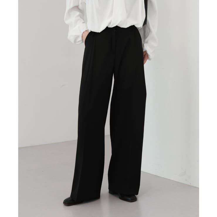 ゆらゆらフィット ロング ワイド ピンタック スラックス | by muni:r | 詳細画像45 