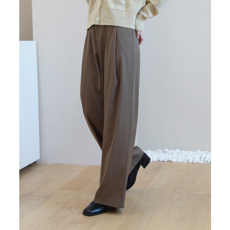 ゆらゆらフィット ロング ワイド ピンタック スラックス | by muni:r | 詳細画像46 