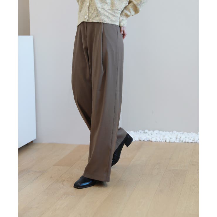 ゆらゆらフィット ロング ワイド ピンタック スラックス | by muni:r | 詳細画像47 