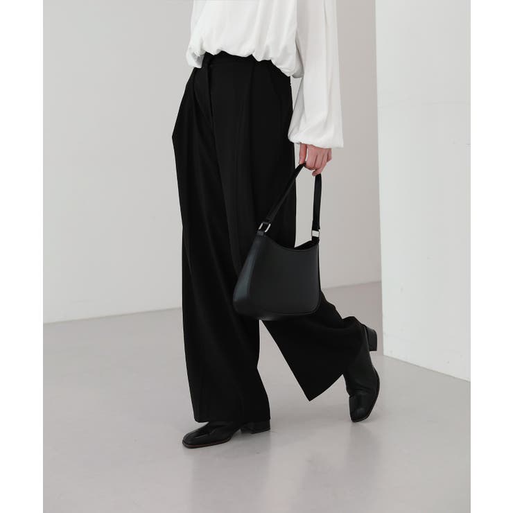 ゆらゆらフィット ロング ワイド ピンタック スラックス | by muni:r | 詳細画像49 