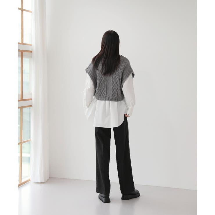 オーバーフィット ニット ボタン ベスト | by muni:r | 詳細画像10 