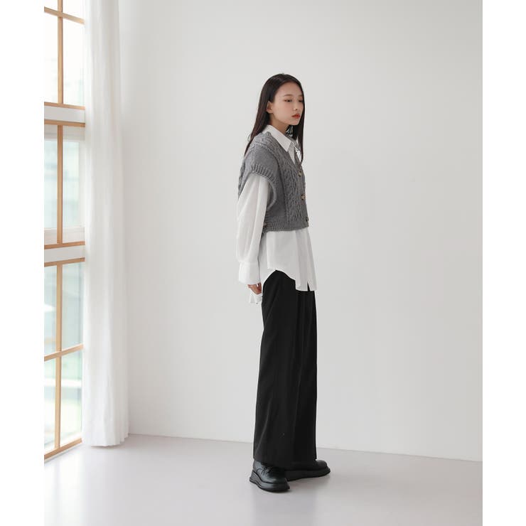 オーバーフィット ニット ボタン ベスト | by muni:r | 詳細画像11 