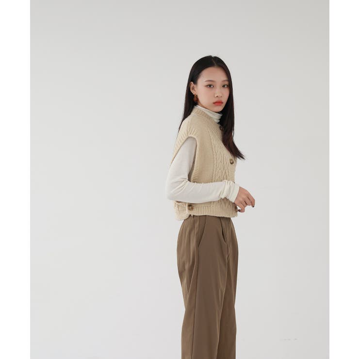 オーバーフィット ニット ボタン ベスト | by muni:r | 詳細画像12 