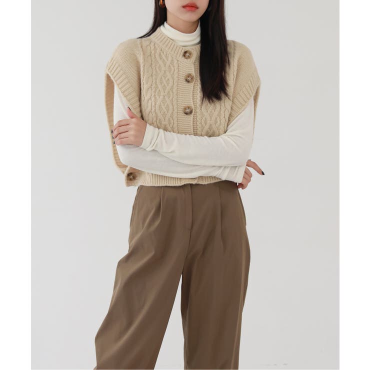 オーバーフィット ニット ボタン ベスト | by muni:r | 詳細画像13 