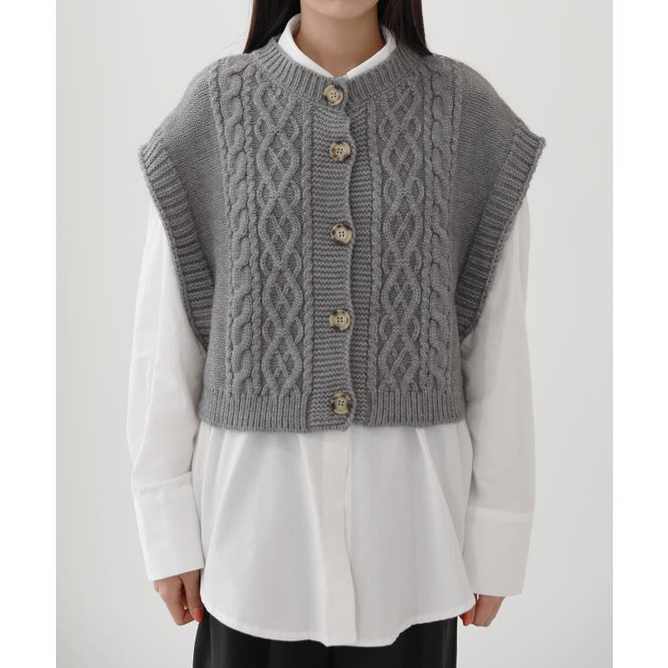 オーバーフィット ニット ボタン ベスト | by muni:r | 詳細画像18 