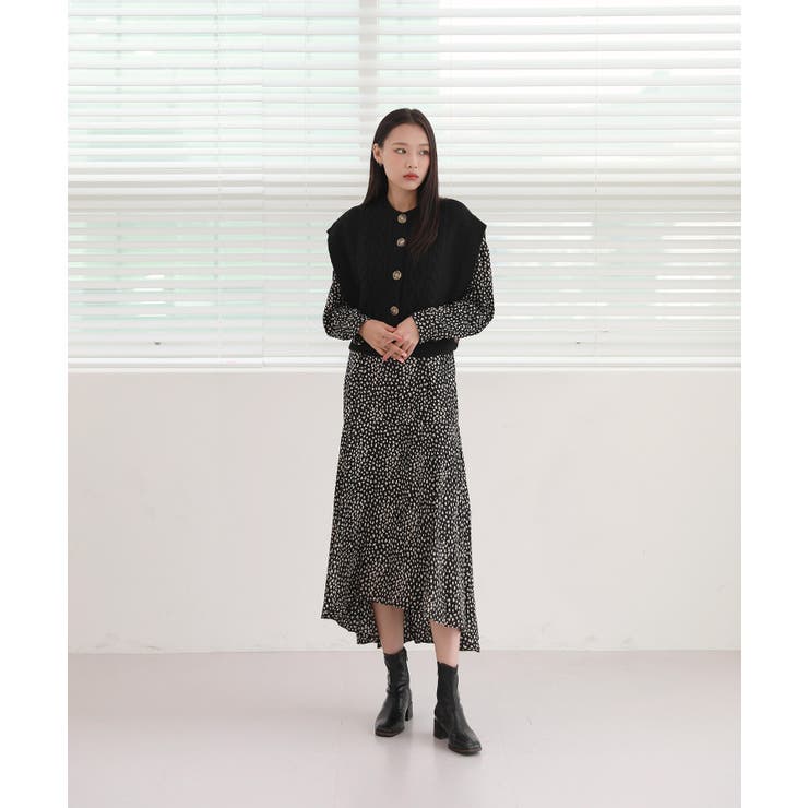 オーバーフィット ニット ボタン ベスト | by muni:r | 詳細画像3 