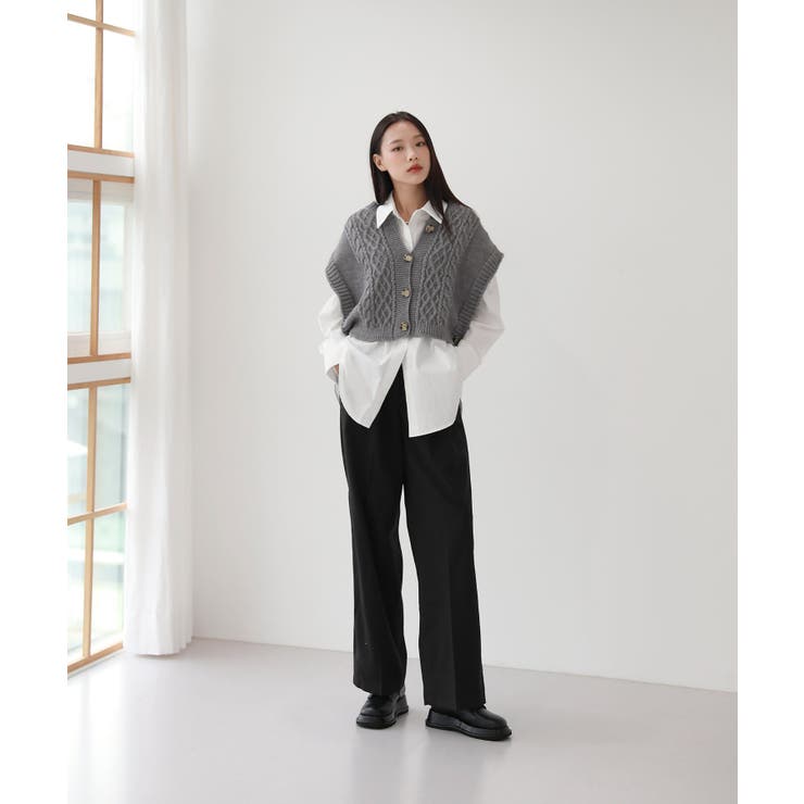 オーバーフィット ニット ボタン ベスト | by muni:r | 詳細画像8 