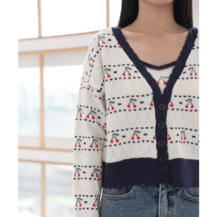 チェリー刺繍 ニット カーディガンセット | by muni:r | 詳細画像9 