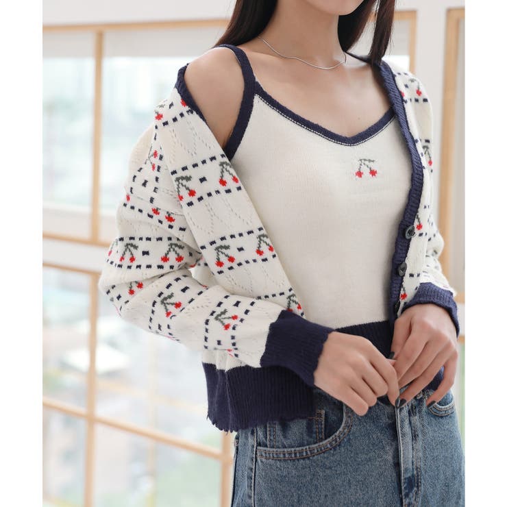 チェリー刺繍 ニット カーディガンセット | by muni:r | 詳細画像10 