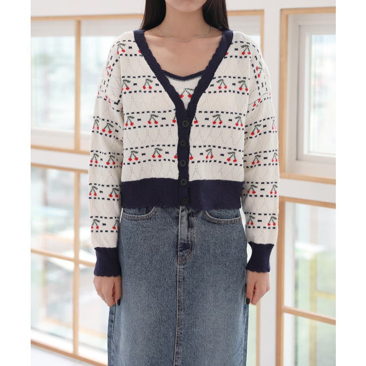 チェリー刺繍 ニット カーディガンセット | by muni:r | 詳細画像6 